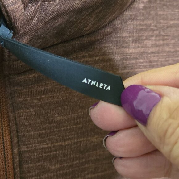 Athleta Altitude Polartec 1/2 Zip Sweatshirt Mahogany Heather Size S - Picture 6 of 12